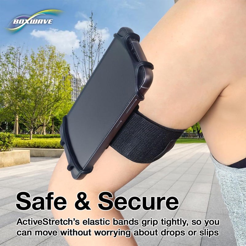 BoxWave Holster Compatible with Sony NW-A55 - ActiveStretch Sport Armband, Adjustable Armband for Workout and Running - Jet Black - Image 3